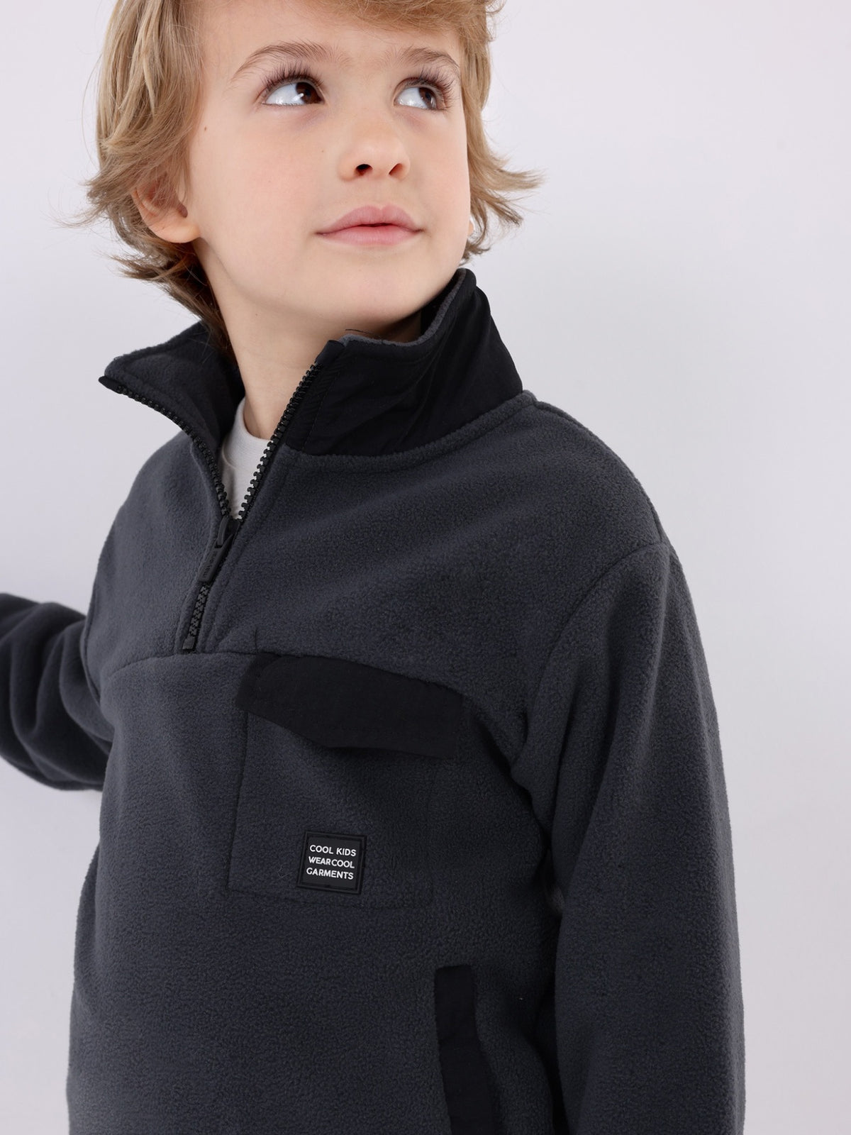 Sweat polar combinada Cinza escu (Cinza Escuro)  para Menino - Mayoral