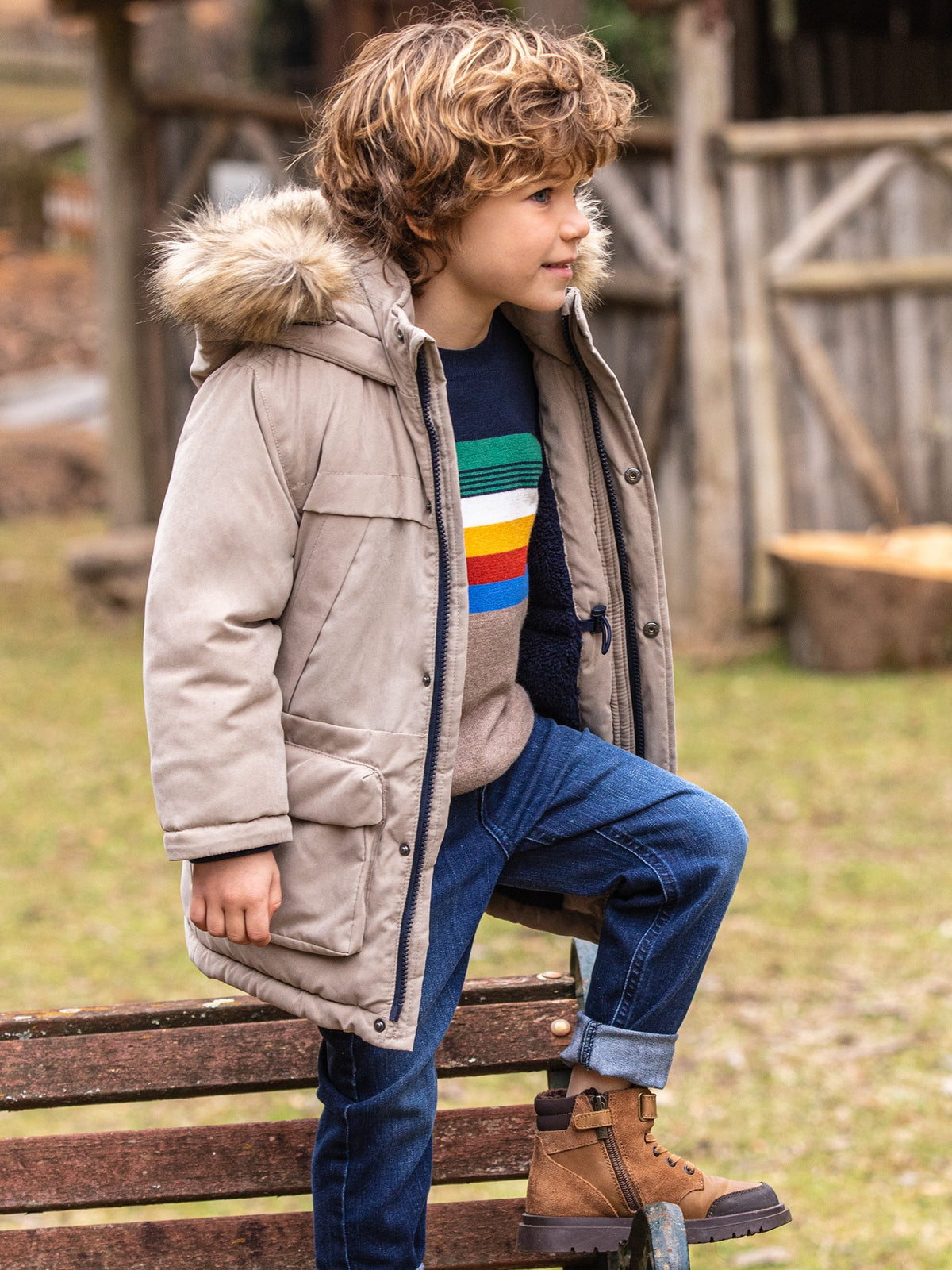 Parka c/carapuço montanha Seta (Castanho Claro)  para Menino - Mayoral