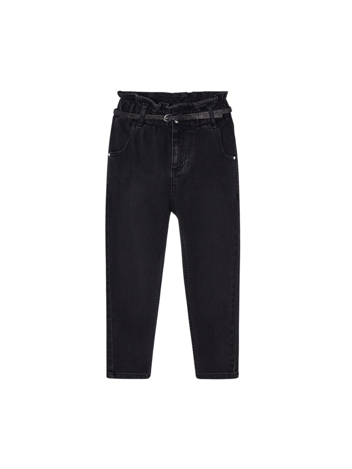 Calça denim cinto Preto (Preto)  para Menina - Mayoral