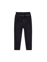 Calça denim cinto Preto (Preto)  para Menina - Mayoral