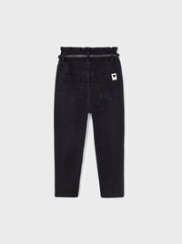 Calça denim cinto Preto (Preto)  para Menina - Mayoral