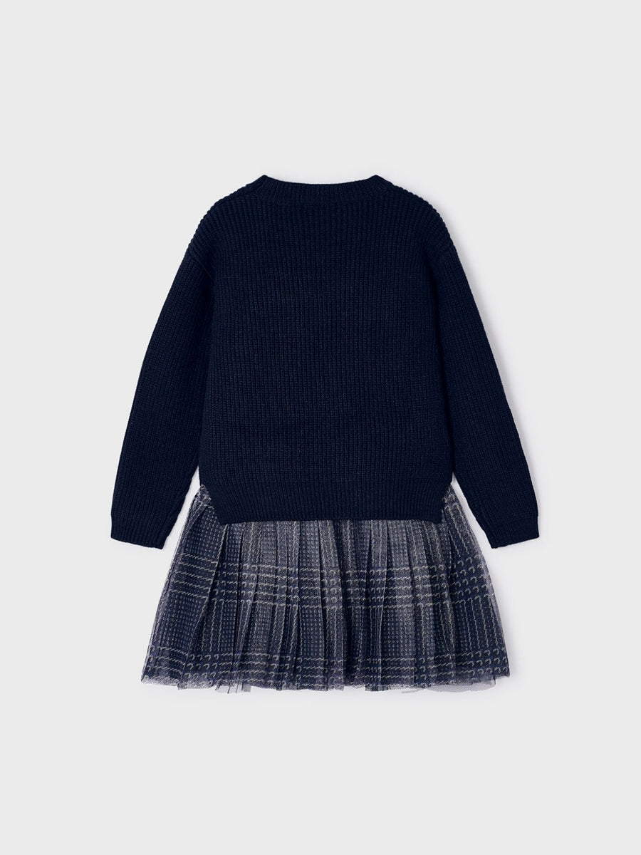 Vestido tricô combinado tule Marinho (Marinho)  para Menina - Mayoral