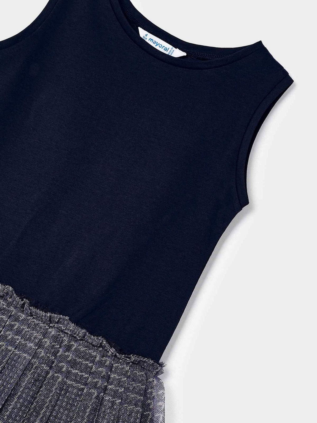Vestido tricô combinado tule Marinho (Marinho)  para Menina - Mayoral