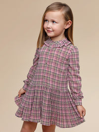 Vestido xadrez gasa Orquídea (Rosa Velho)  para Menina - Mayoral