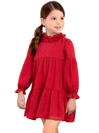 Vestido plumeti Framboesa (Vermelho Escuro)  para Menina - Abel & Lula