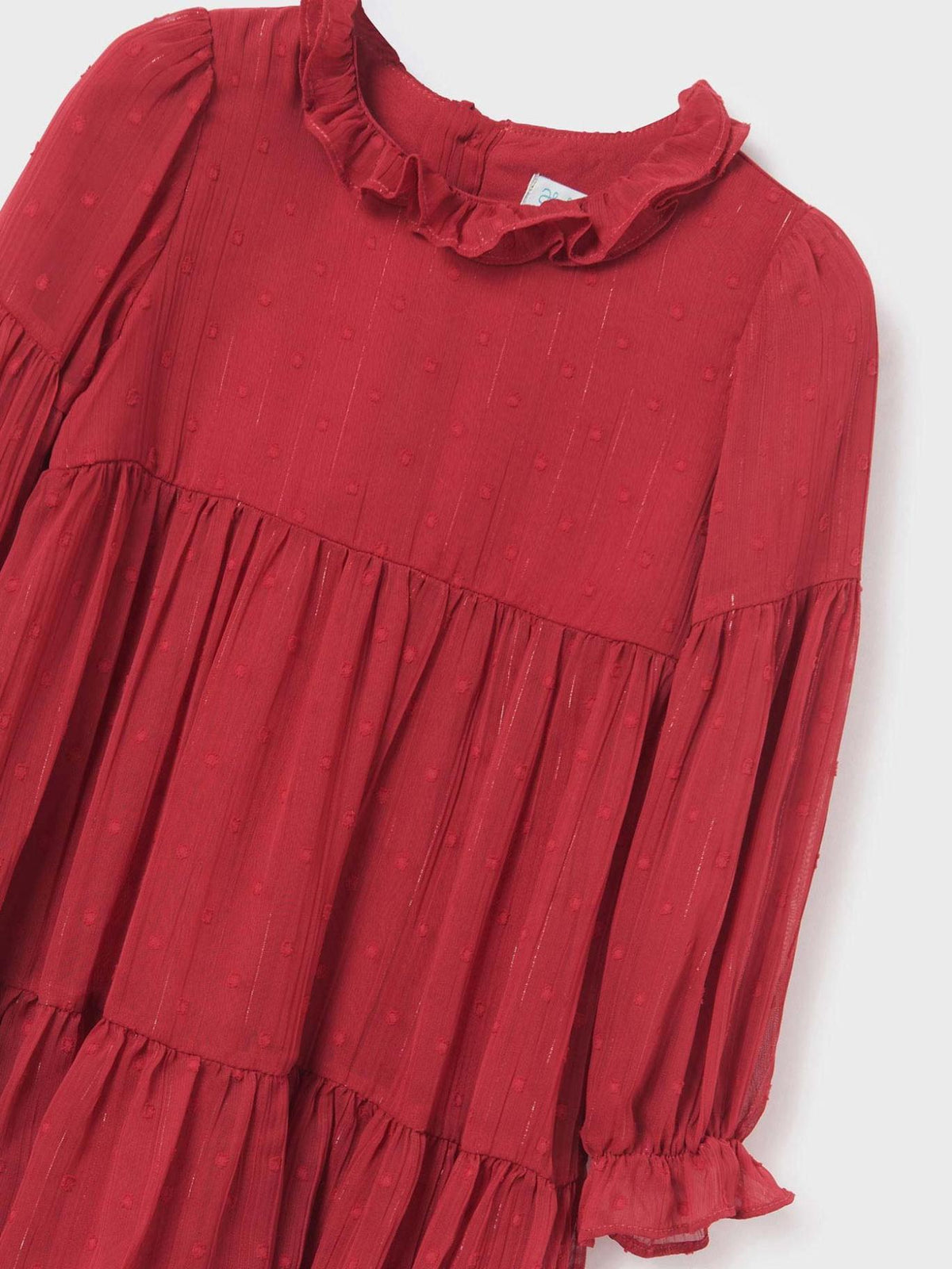 Vestido plumeti Framboesa (Vermelho Escuro)  para Menina - Abel & Lula