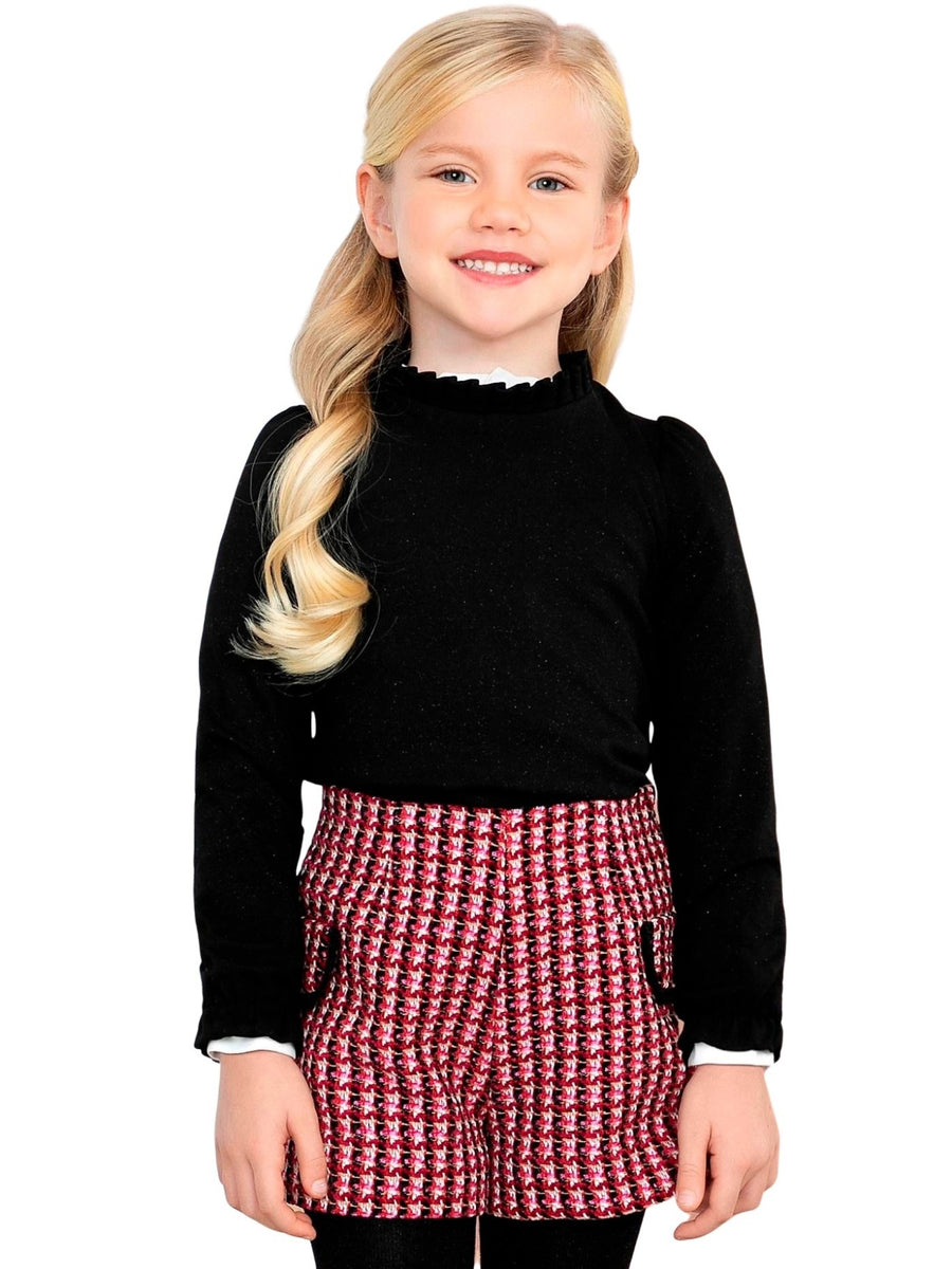 Camisola gola alta glitter Preto (Preto)  para Menina - Abel & Lula