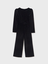 Macacão veludo glitter Preto (Preto)  para Menina - Abel & Lula