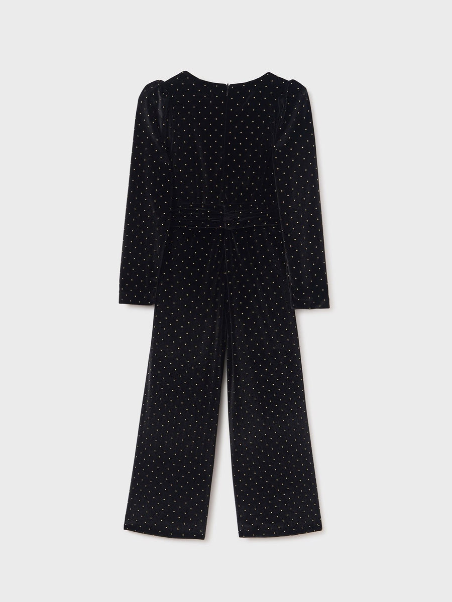 Macacão veludo glitter Preto (Preto)  para Menina - Abel & Lula