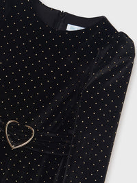 Macacão veludo glitter Preto (Preto)  para Menina - Abel & Lula