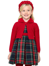 Casaco tricô gola pelo Vermelho (Vermelho)  para Menina - Abel & Lula