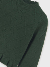 Camiola gola alta tricô V.garrafa (Verde Escuro)  para Menina - Abel & Lula