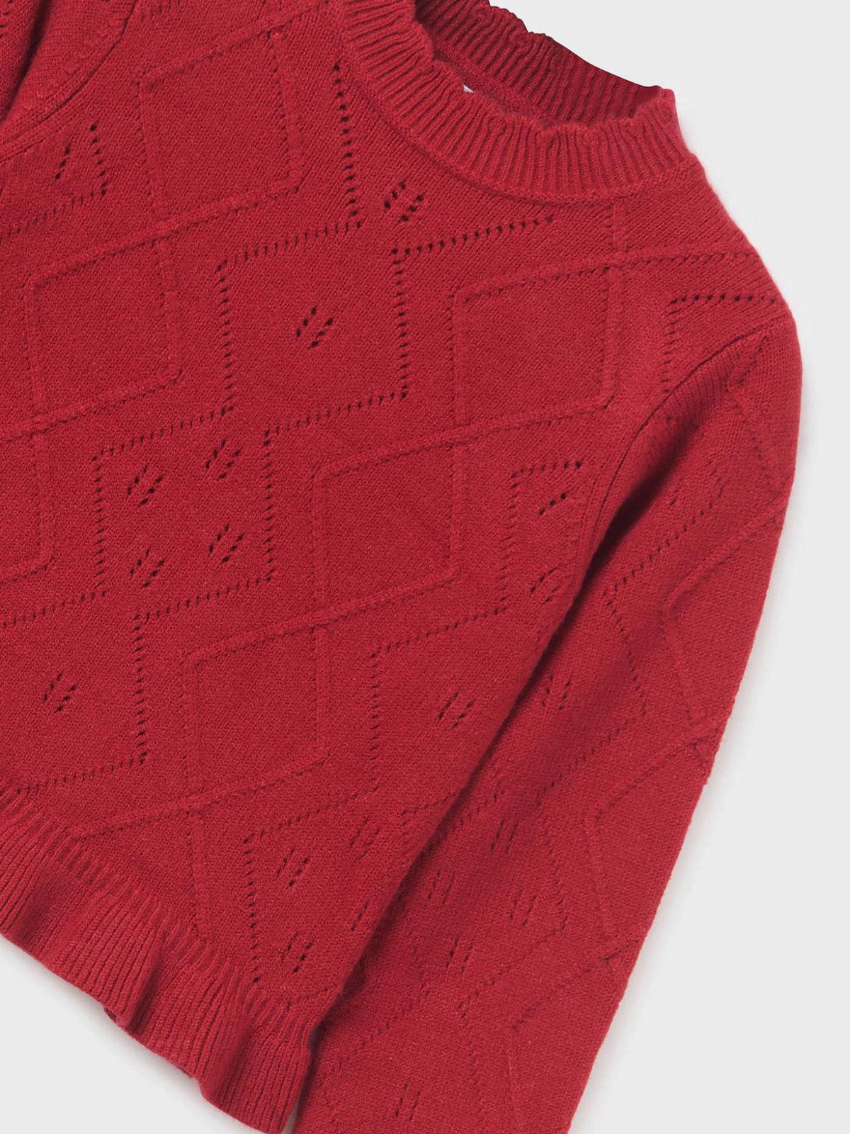 Camiola gola alta tricô Framboesa (Vermelho Escuro)  para Menina - Abel & Lula