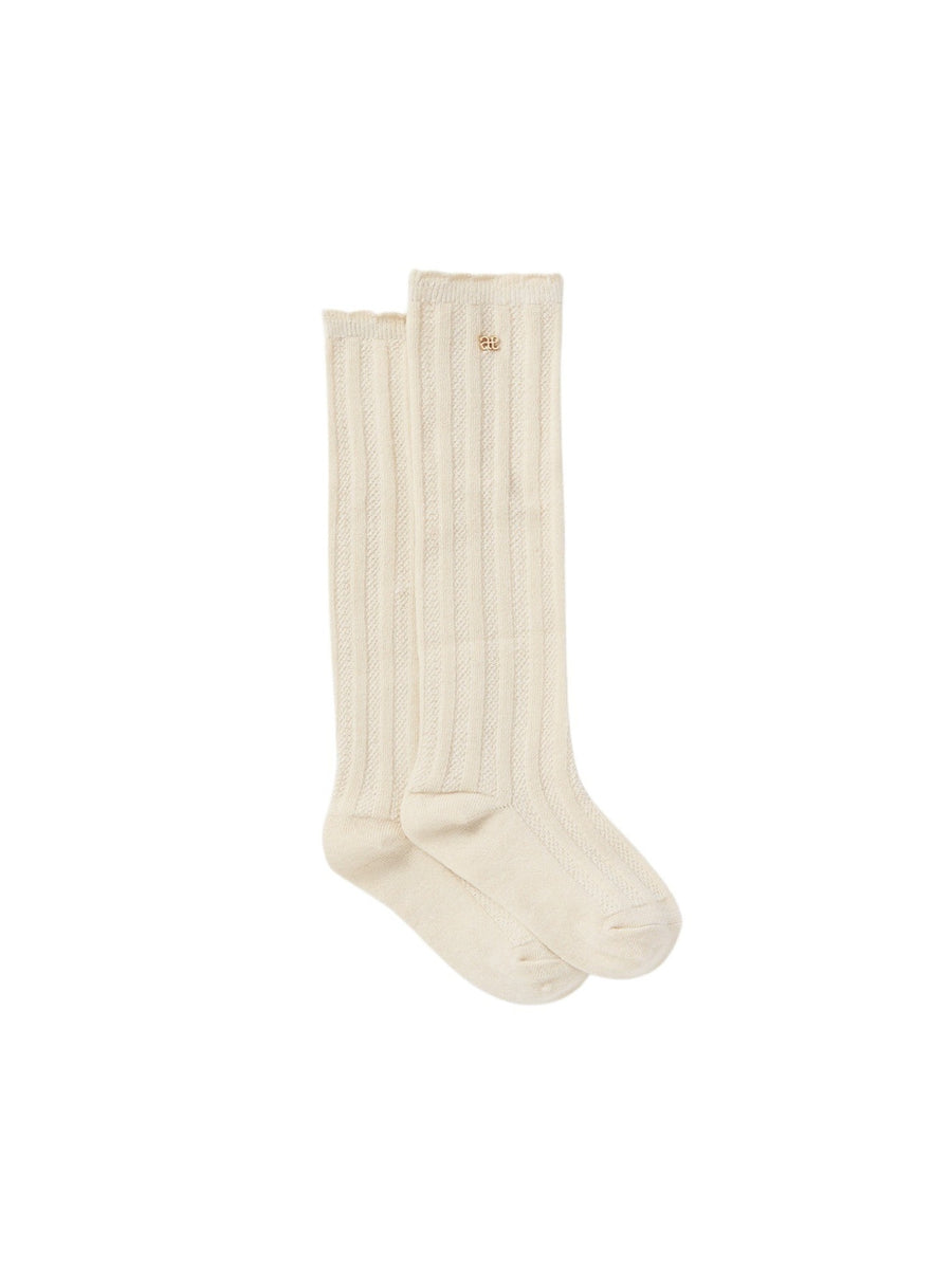 Meias lurex Bege (Bege)  para Menina - Abel & Lula