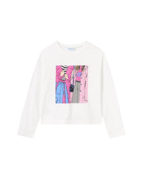 Camisola grafica Crú (Creme / Pérola)  para Menina - Mayoral