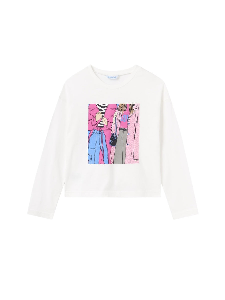 Camisola grafica Crú (Creme / Pérola)  para Menina - Mayoral