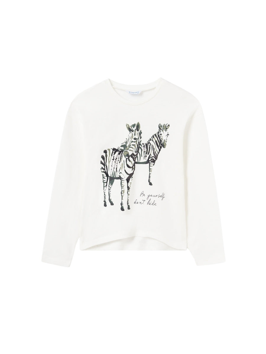 Camisola grafica Crú (Creme / Pérola)  para Menina - Mayoral