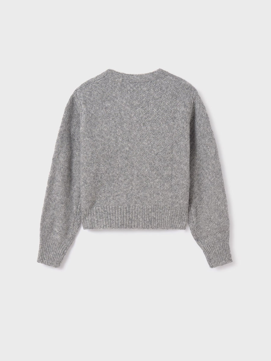 Casaco tricot Aço vig. (Cinza)  para Menina - Mayoral