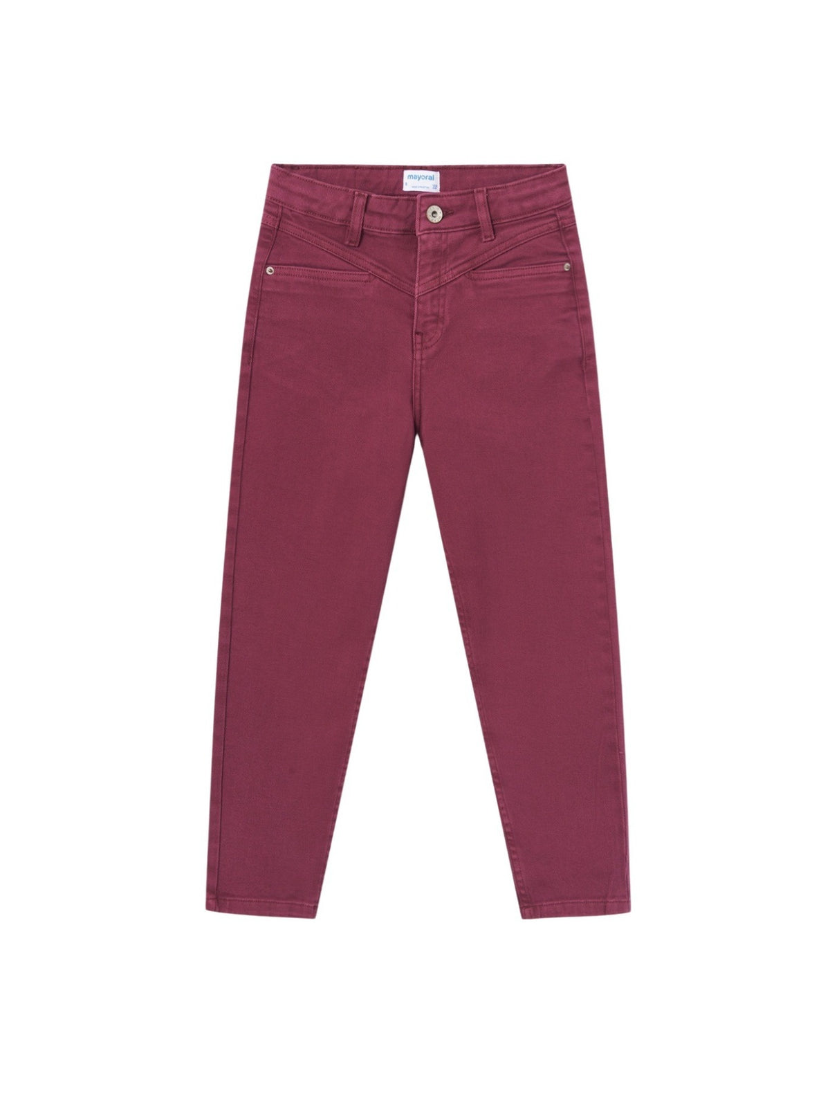 Calça sarja slouchy Beringela (Bordeaux)  para Menina - Mayoral