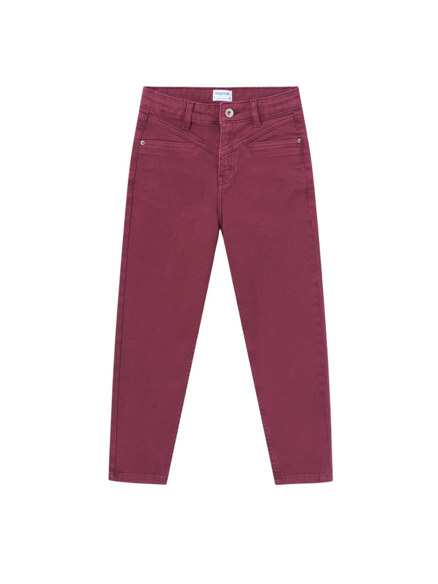 Calça sarja slouchy Beringela (Bordeaux)  para Menina - Mayoral