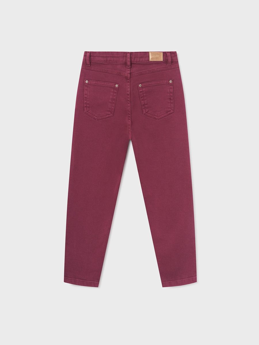 Calça sarja slouchy Beringela (Bordeaux)  para Menina - Mayoral