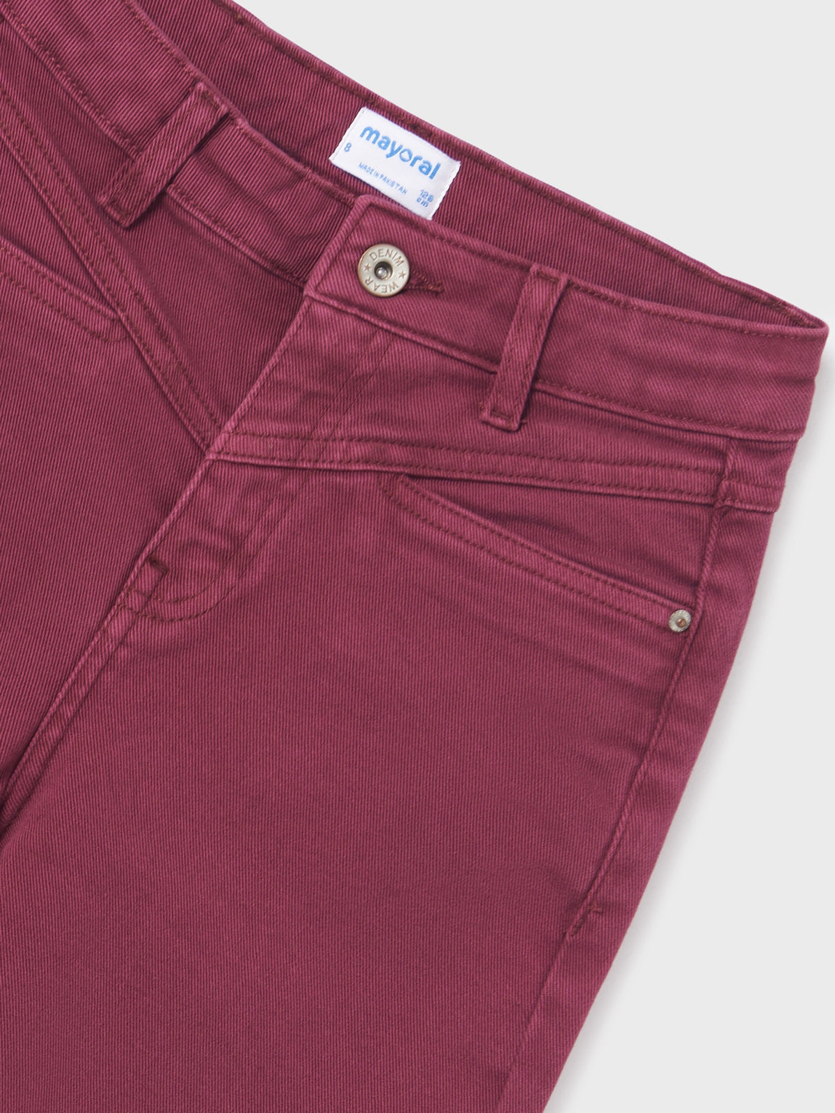 Calça sarja slouchy Beringela (Bordeaux)  para Menina - Mayoral