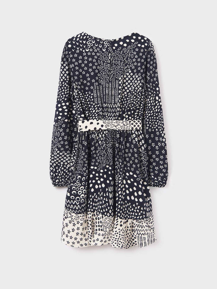Vestido estampado Preto (Preto)  para Menina - Mayoral