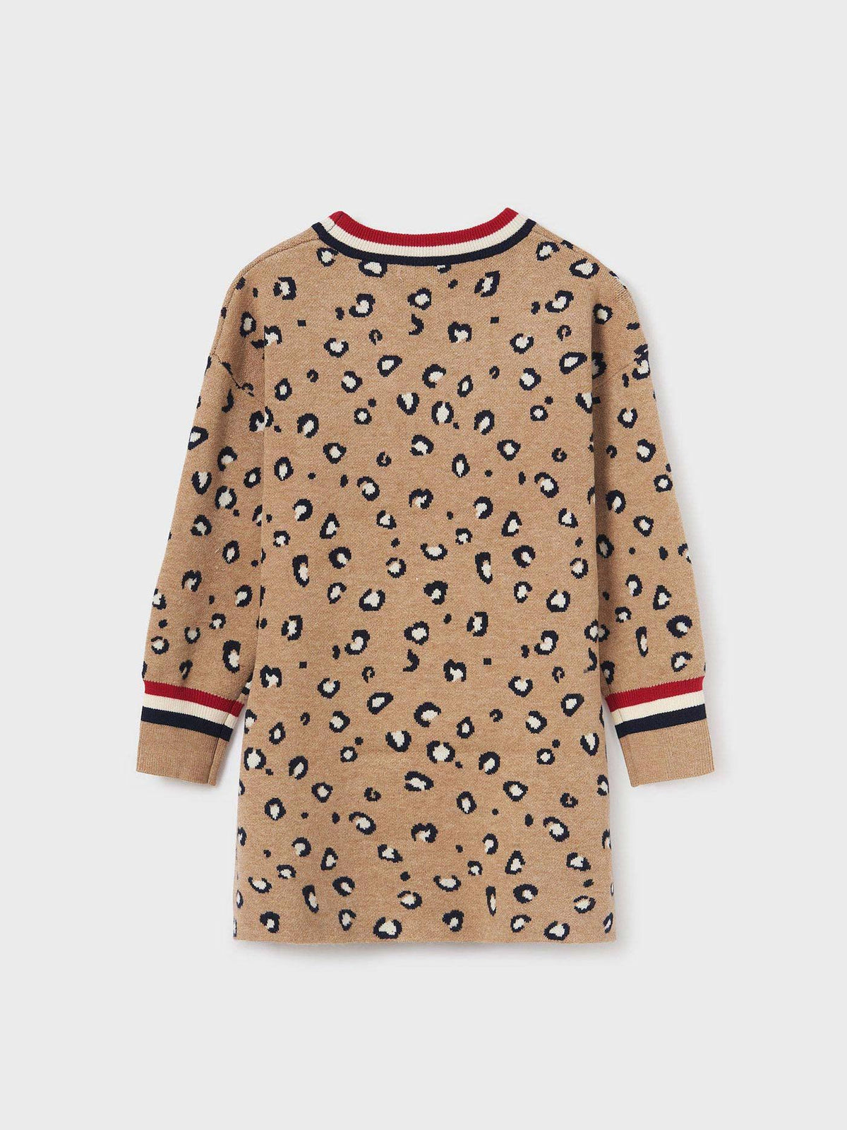 Vestido tricot estampado Manchas (Castanho Claro)  para Menina - Mayoral