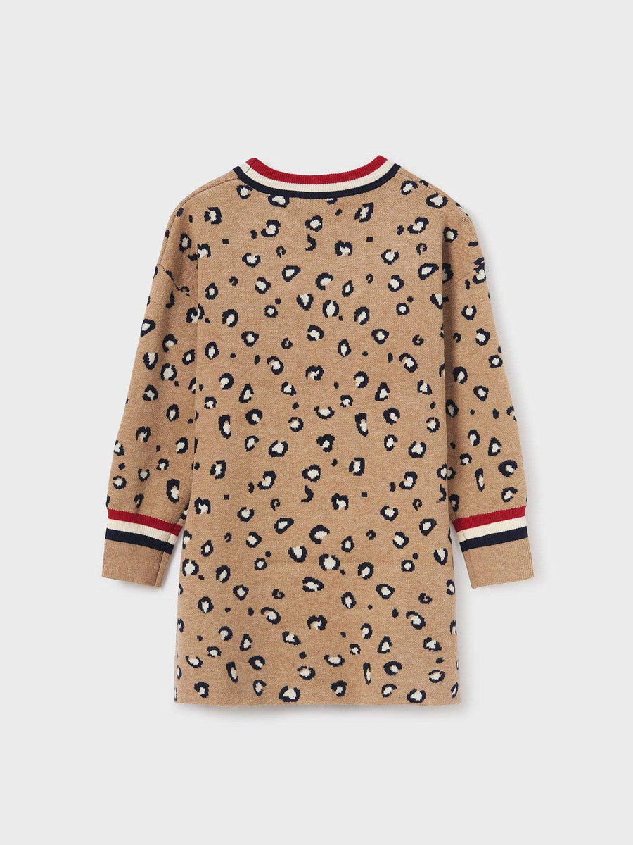 Vestido tricot estampado Manchas (Castanho Claro)  para Menina - Mayoral