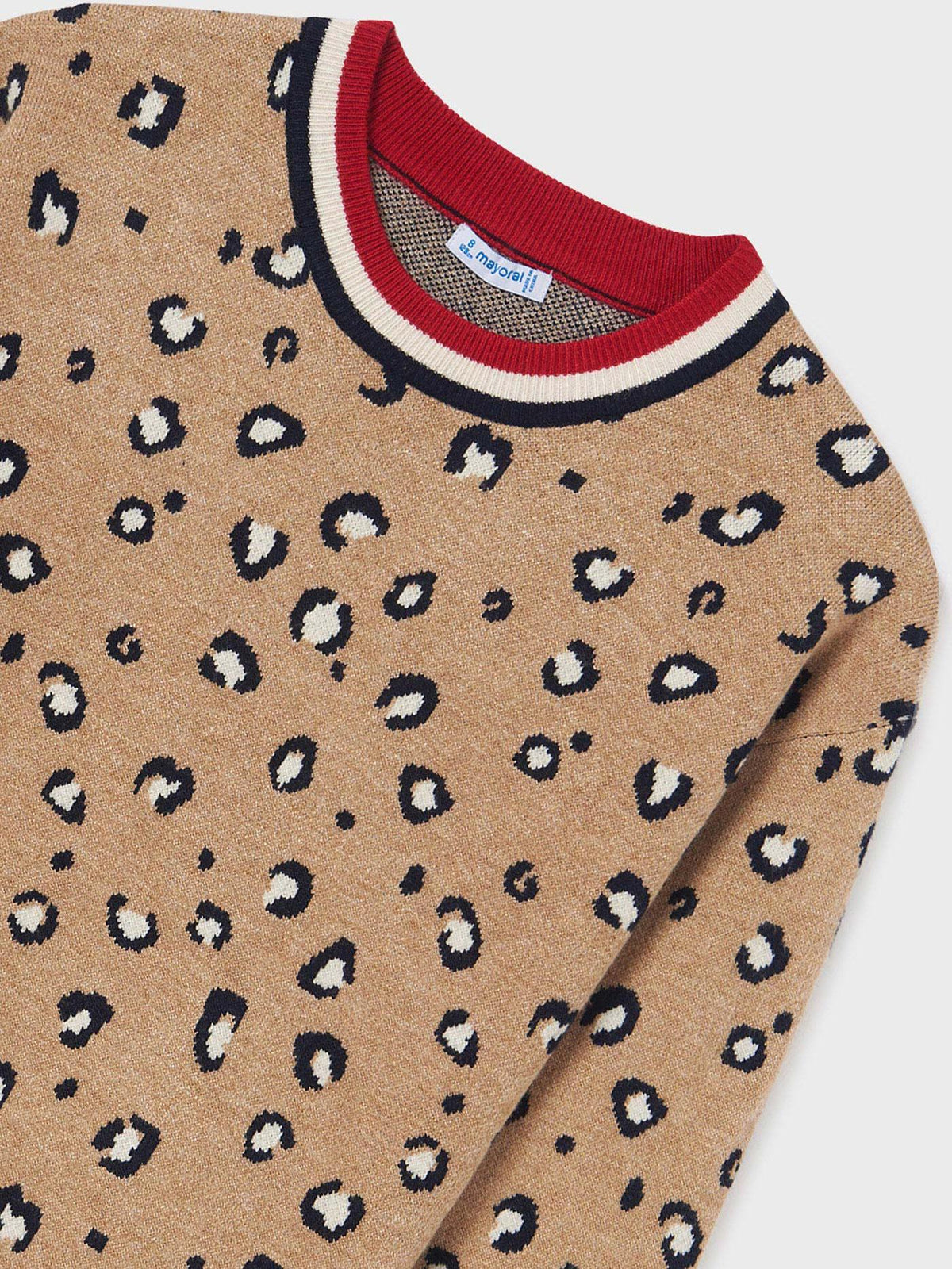 Vestido tricot estampado Manchas (Castanho Claro)  para Menina - Mayoral
