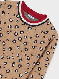 Vestido tricot estampado Manchas (Castanho Claro)  para Menina - Mayoral