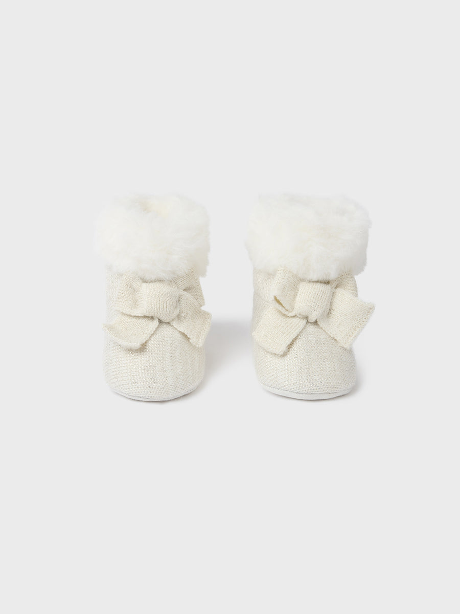 Bota tricô Champanhe (Creme / Pérola)  para Bebé Menina - Mayoral