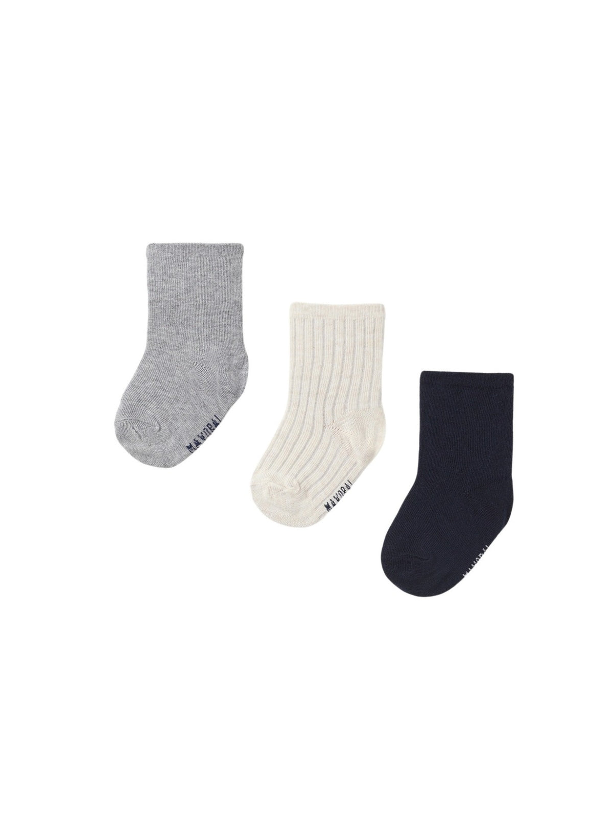 Pack 3 soquetes lisos Cinza vig (Cinza)  para Bebé Menino - Mayoral