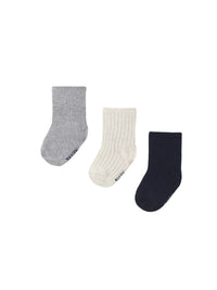 Pack 3 soquetes lisos Cinza vig (Cinza)  para Bebé Menino - Mayoral