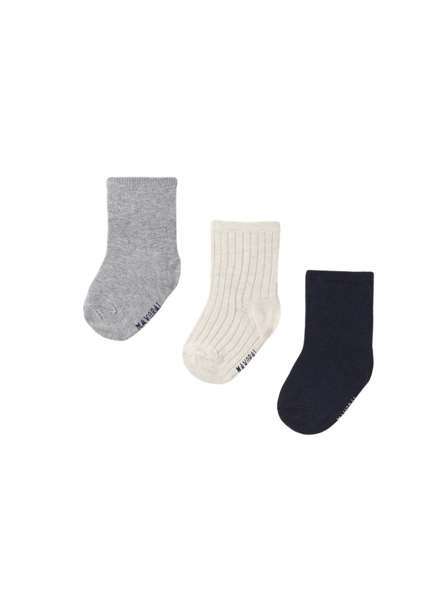 Pack 3 soquetes lisos Cinza vig (Cinza)  para Bebé Menino - Mayoral