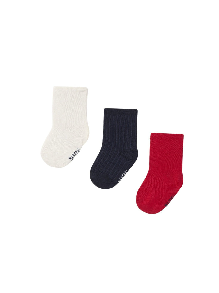 Pack 3 soquetes lisos Vermelho (Vermelho)  para Bebé Menino - Mayoral