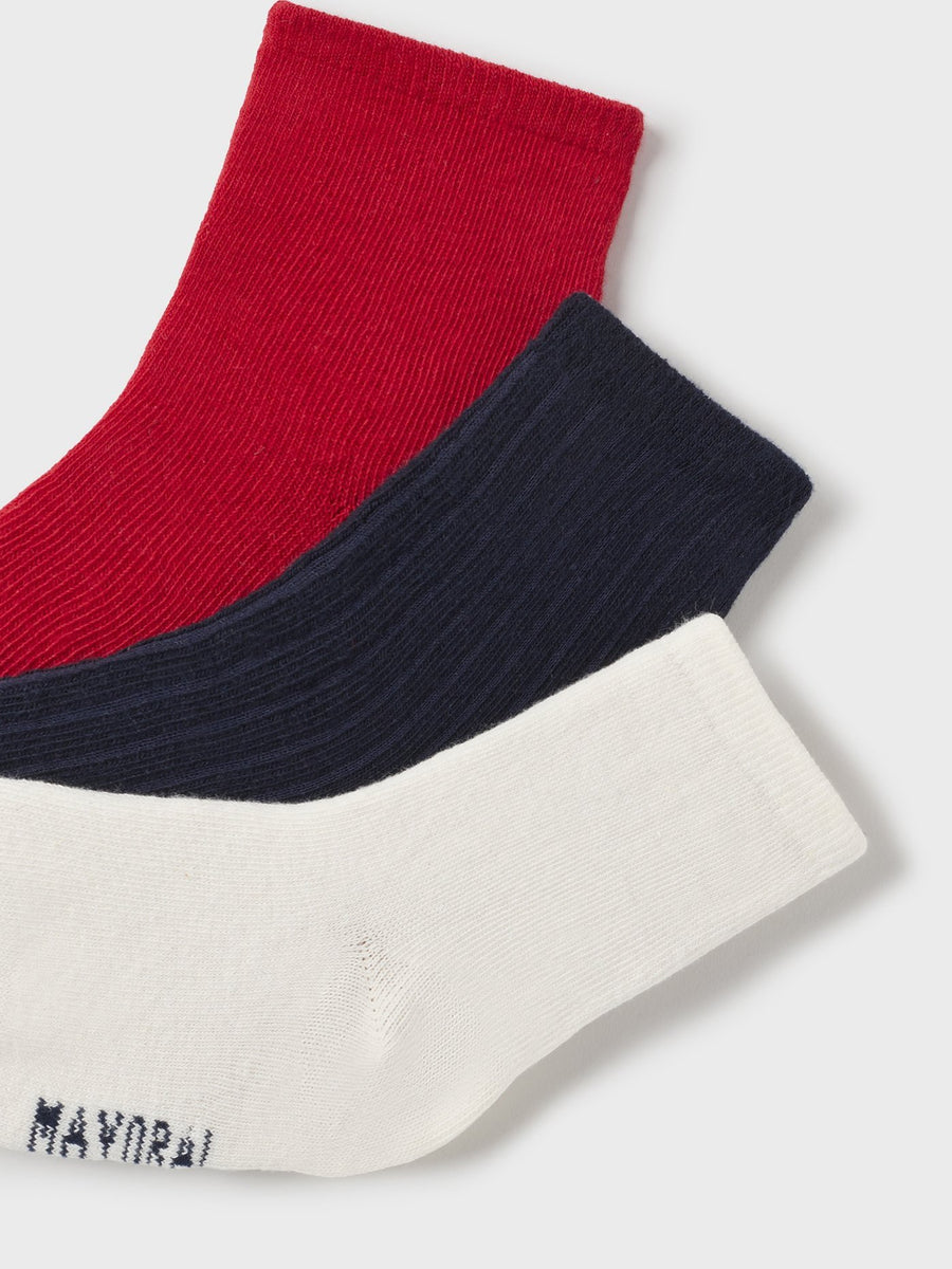 Pack 3 soquetes lisos Vermelho (Vermelho)  para Bebé Menino - Mayoral
