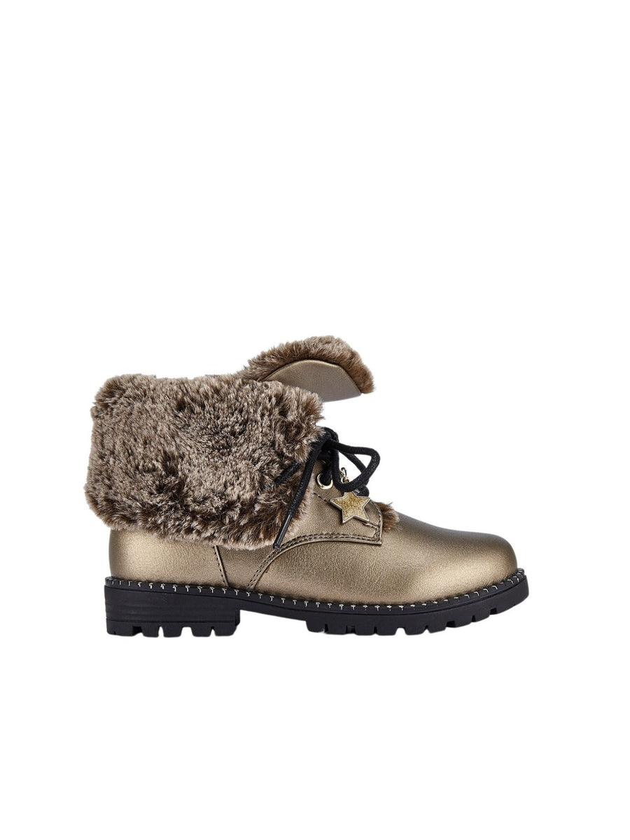 Botim biker forro pêlo Bronze (Dourado)  para Menina - Mayoral