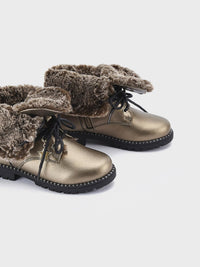 Botim biker forro pêlo Bronze (Dourado)  para Menina - Mayoral