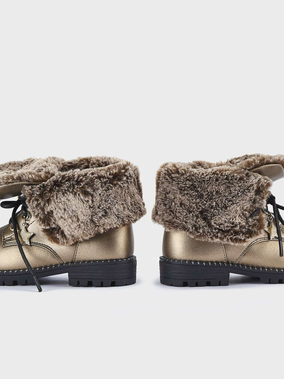 Botim biker forro pêlo Bronze (Dourado)  para Menina - Mayoral