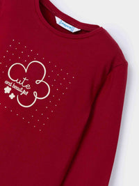 Camiseta básica bebé Ginja (Vermelho Escuro)  para Menina - Mayoral