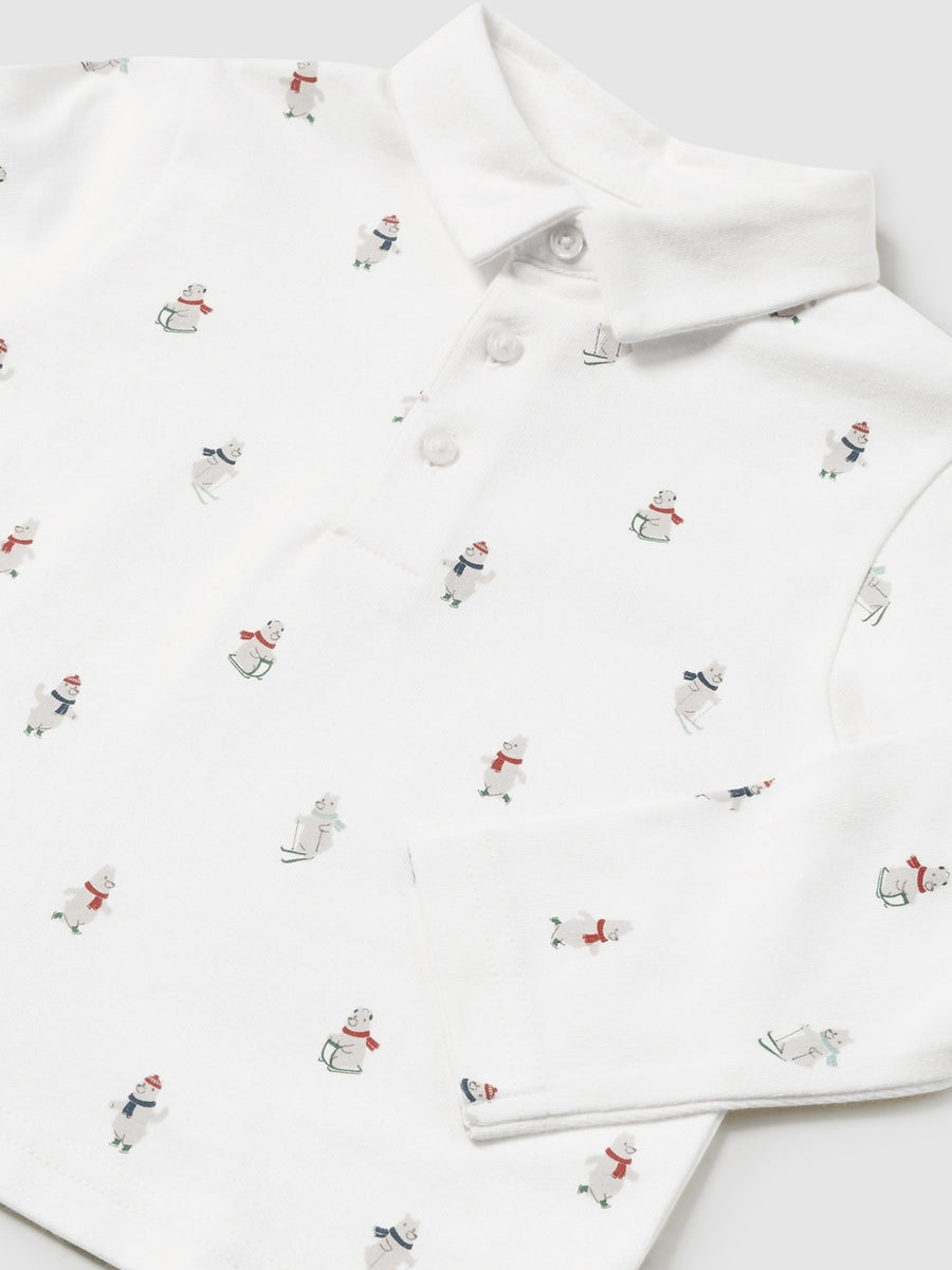Polo m/comp. estampado Nata (Creme / Pérola)  para Bebé Menino - Mayoral
