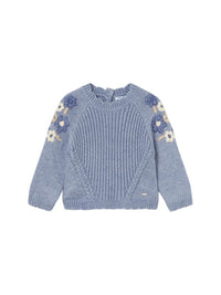 Jersey flores bordadas Anil vig (Celeste)  para Bebé Menina - Mayoral