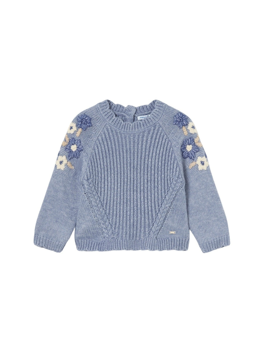 Jersey flores bordadas Anil vig (Celeste)  para Bebé Menina - Mayoral