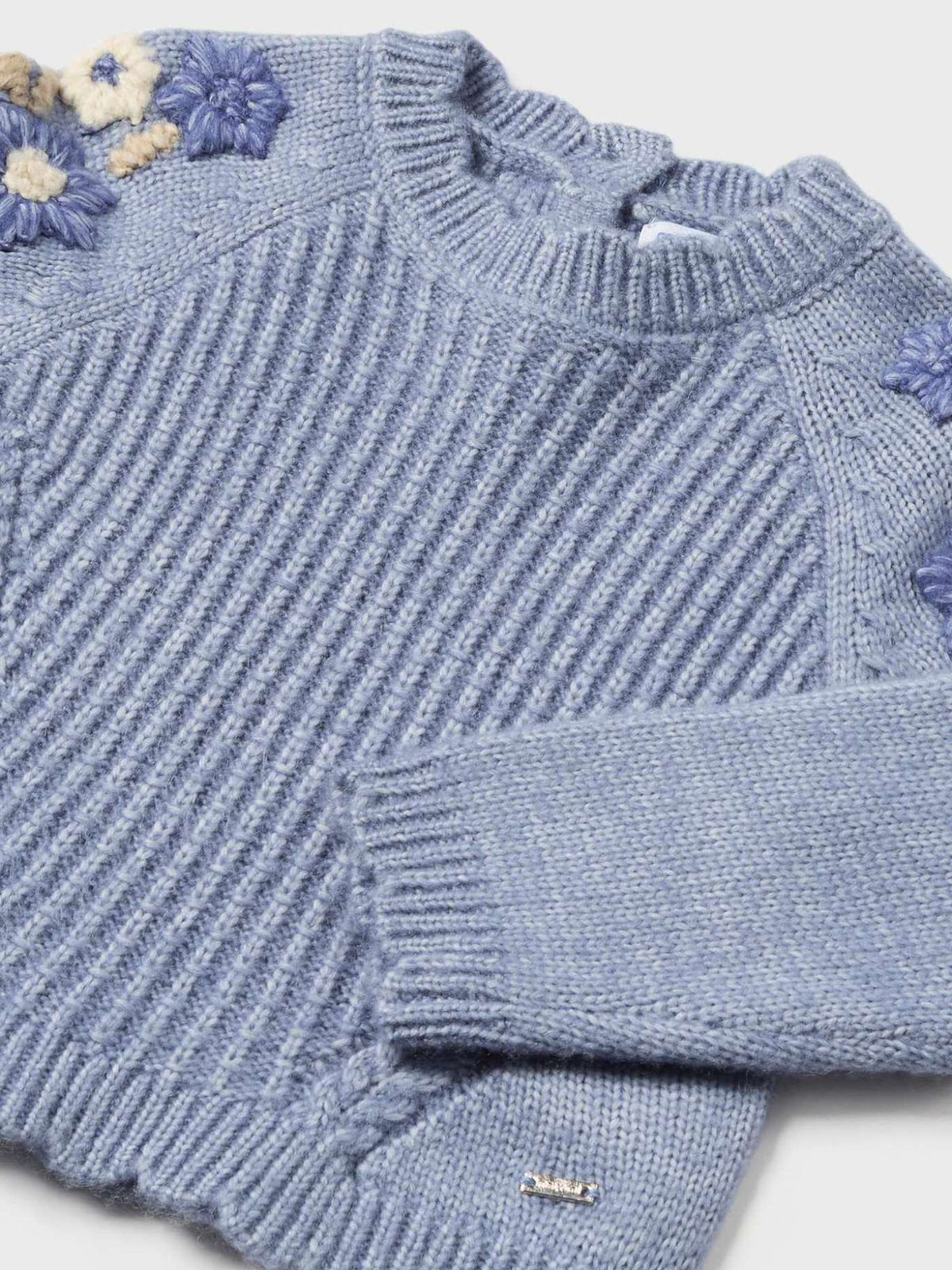 Jersey flores bordadas Anil vig (Celeste)  para Bebé Menina - Mayoral