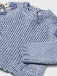 Jersey flores bordadas Anil vig (Celeste)  para Bebé Menina - Mayoral