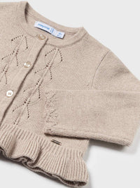 Casaco tricot comprido Vison vig (Castanho Escuro)  para Bebé Menina - Mayoral