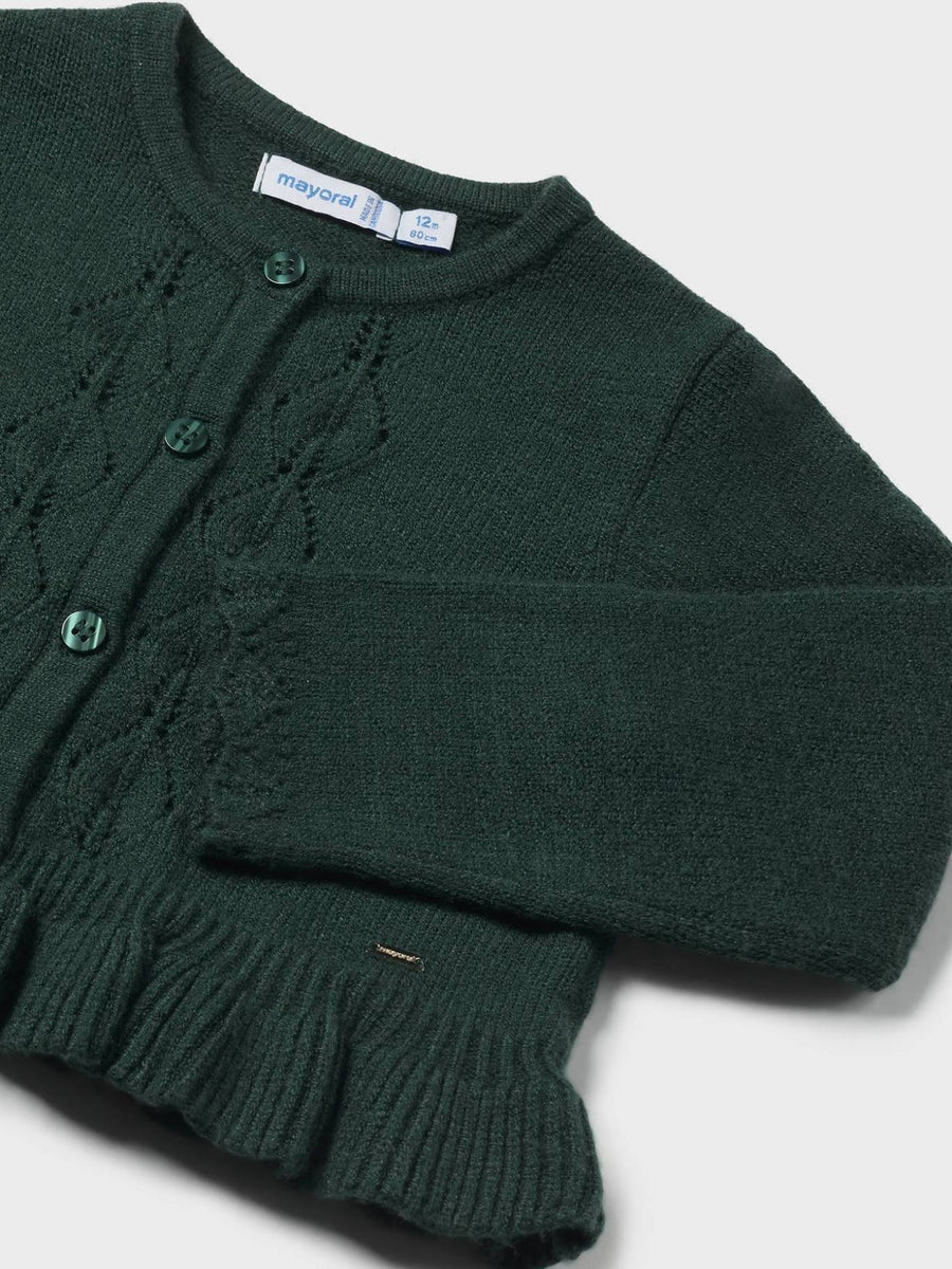 Casaco tricot comprido V.garrafa (Verde Escuro)  para Bebé Menina - Mayoral