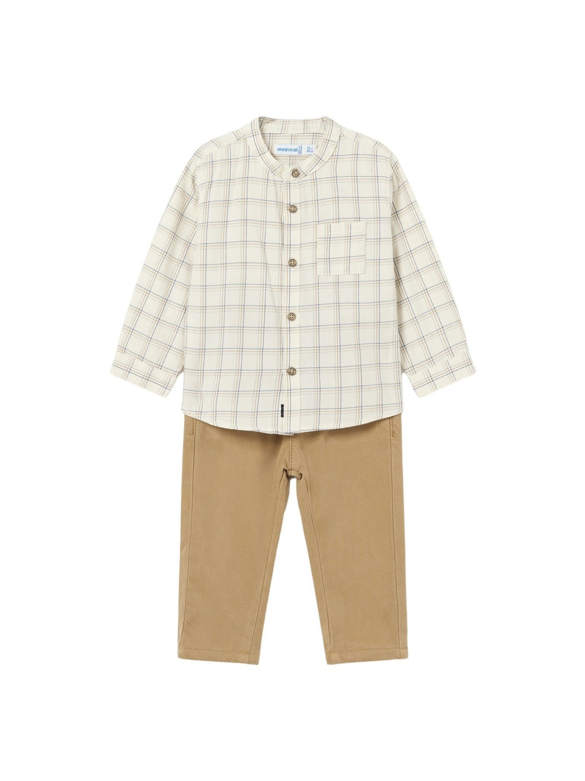 Conj. calça camisa m/comp. Toffee (Castanho Claro)  para Bebé Menino - Mayoral