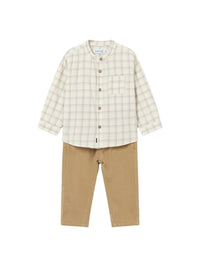 Conj. calça camisa m/comp. Toffee (Castanho Claro)  para Bebé Menino - Mayoral